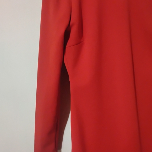 Lulu's Red Pleated Long Sleeve Sheath Dress - Picture 5 of 8